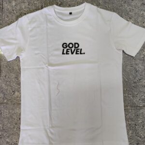 God Level Graphic T-Shirt for Men – Classic White Statement Tee